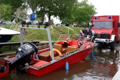An der Slipanlage beim Motorbootverein in Höltenwerder kann das Boot bei Einsätzen auf Aller und Weser im Bereich Verden am besten zu Wasser gelassen werden.