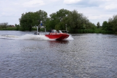 Das Boot im Hafen von Höltenwerder.