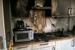 Brandschäden an der Küche.