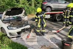 Die Ortsfeuerwehr Dauelsen beseitigte unter anderem auslaufende Betriebsstoffe.