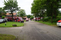 Sammelplatz der Kreisfeuerwehrbereitschaft am Mittwochmorgen an der FTZ in Verden.