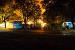 Flammenbild an der Einsatzstelle von der B215 aus.