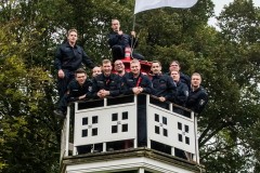 Die Wettbewerbsgruppe auf dem Leuchtturm in Moorwerder: Alexander Mähler, Steffen Wortmann, Gerold Pfeifer, Daniel Teubert, Mirko Bremer, Torben Voigt, Tobias Jachmann, Cedric Houben, Michael Knoop, Daniel Borchers, Christian Stein (von Links