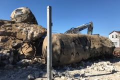 22.03.2017 - Blick auf die ehemaligen Kraftstofftanks der Tankstelle.