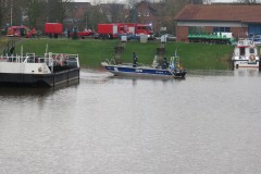 Boot des THW Ortsverbandes Achim im Hafen.
