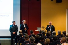 v.I. Stadtbrandmeister Peter Schmidt, Bürgermeister Lutz Brockmann und Steffen Lutter (ORGAKOM) beantworteten in einer offenen Diskussionsrunde Fragen und Anregungen zum vorgestellten Entwurf.