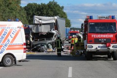 LKW-Unfall am 29. September 2015 auf der BAB 27.