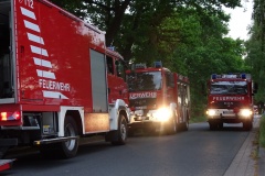 Einsatzfahrzeuge in der Justus-von-Liebig-Straße.