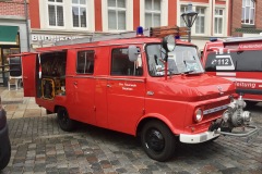 Das Dauelser LF 8 Opel Blitz ausgestellt in der Lüneburger Innenstadt.