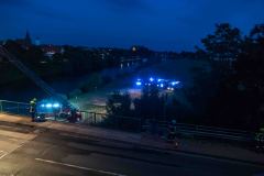 Empfang der Nienburger Kräfte an der Allerbrücke in Verden.