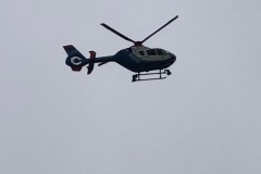Auch ein Hubschrauber der Polizei war im Einsatz.