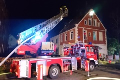 Auch die Drehleiter der Ortsfeuerwehr Verden kam bei der Übung zum Einsatz.