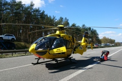 Auch der Rettungshubschrauber „Christoph 6“ war an der Unfallstelle im Einsatz
