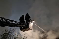 Leistete in Bruchhausen-Vilsen wertvolle Dienste: Die Drehleiter der Ortsfeuerwehr Verden.