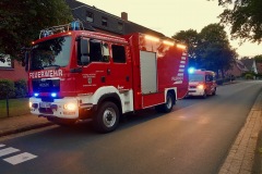 Einsatzfahrzeuge vor Ort.