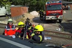 Sonderdienst Verkehrsunfallrettung in Zusammenarbeit mit dem DRK.