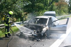 PKW-Brand auf der BAB 27.