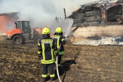 Am Samstagmittag brannte ein Rinderstall in voller Ausdehnung.