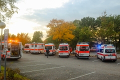 Der Rettungsdienst war ebenfalls mit einem Großaufgebot bei der Übung eingebunden.