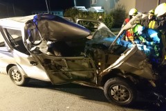 Der PKW nachdem er von der Feuerwehr geborgen wurde.