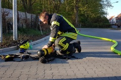 Die Brandbekämpfung war nur unter Atemschutz möglich.