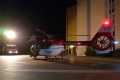 Der gelandete Hubschrauber am Verdener Krankenhaus.