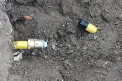 Die verschlossene Gasleitung.