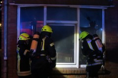 Nachlöscharbeiten in dem Restaurant in der Husarenstraße.