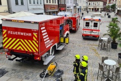 Einsatzkräfte in der Großen Straße.