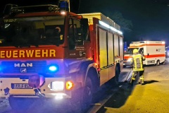Rettungsdienst und Feuerwehr an der Einsatzstelle.