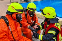 Die Messungen im Schwimmbad wurden unter Atemschutz durchgeführt.