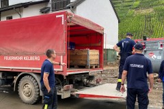 Einsatzkräfte aus Hönisch-Hutbergen, Kelberg und Verden auf Versorgungsfahrt im Ahrtal.