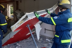 An dem Gebäude sind massive Schäden entstanden.