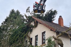 Am Nikolaiwall in Verden stürzte ein Bau auf ein Gebäude.