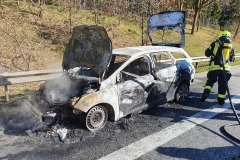 Der ausgebrannte PKW.