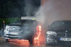 Der brennende PKW im Buschblütenweg.