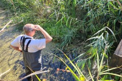 Ein Vorgehen war nur mit Wathosen möglich.
