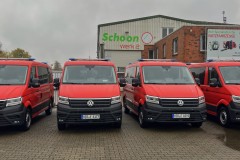 Die vier Neufahrzeuge.