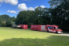Altpapiercontainer am Dorfgemeinschaftshaus in Scharnhorst