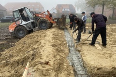 Das Fundament wird gegossen.
