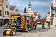 Blick auf die Einsatzstelle im Bereich Große Straße.