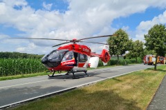 Einer der beiden anwesenden Rettungshubschrauber.