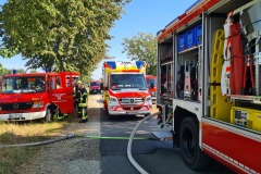 Einsatzfahrzeuge in der Straße Auf dem Esch.
