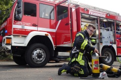 Mehrere Atemschutzgeräteträger kamen bei der Übung zum Einsatz.