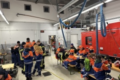 Wieder im Feuerwehrhaus angekommen gab es warmen Kinderpunsch und Pommes.