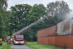 Die Verdener Drehleiter an der Einsatzstelle.