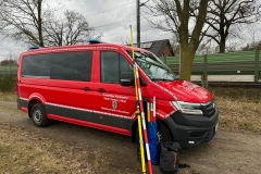 Der MTW dient als Trägerfahrzeug für die Ausrüstung zum Bahnerden.