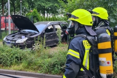 Der PKW wurde von der Fahrbahn geschleudert.