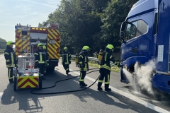 Vermeintlicher LKW-Brand auf der Autobahn.