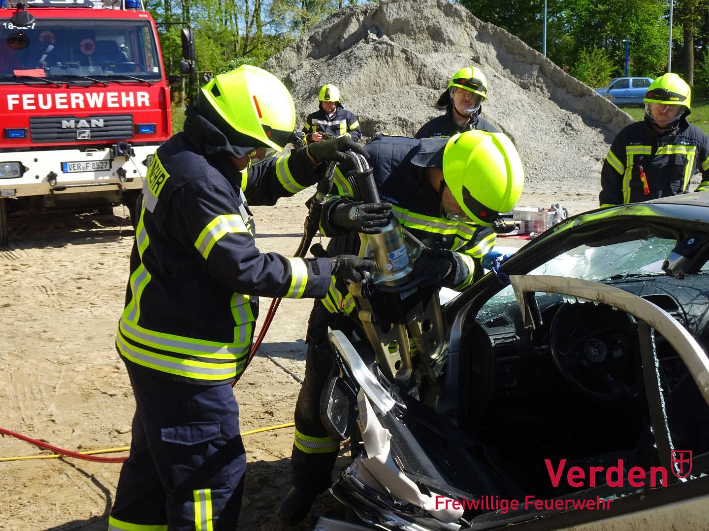 Vorbereitung der Kettenrettungsmethode.